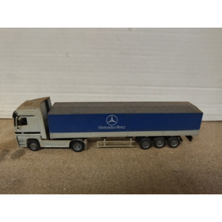 MERCEDES-BENZ ACTROS GRIS/AZUL TRUCK + TRAILER 1:87 H0 ITALERI NO BOX/SUCIO
