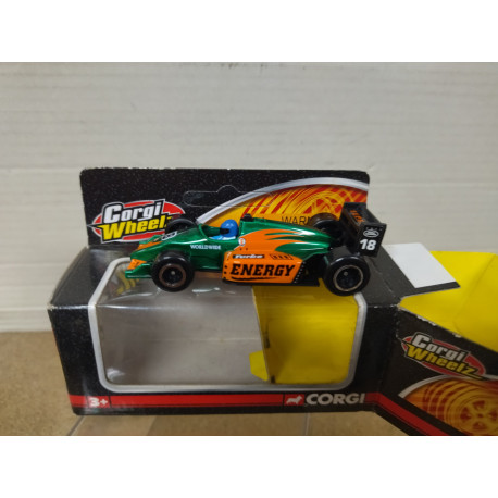 FORMULA F1 GREEN/ORANGE apx 1:64 CORGI WHEELZ