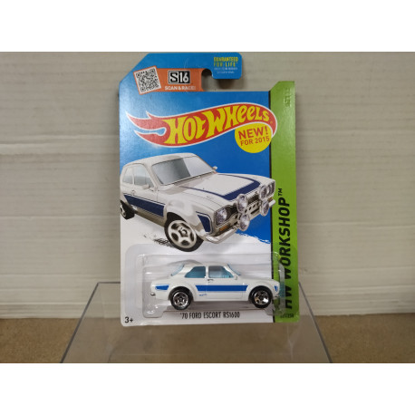 FORD ESCORT RS1600 1970 WHITE 1:64 HOT WHEELS LONG CARD