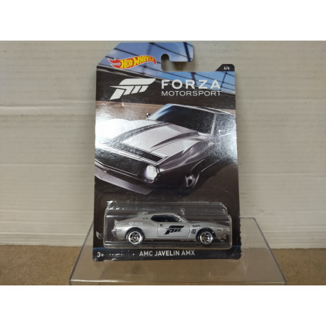 AMC JAVELIN AMX SILVER 6/6 FORZA 1:64 HOT WHEELS LONG CARD