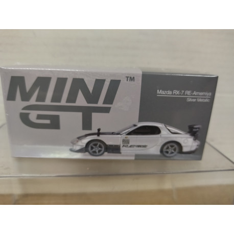 MAZDA RX-7 FD3S RE-AMEMIYA SILVER METALIC 1:64 MINI GT 1106