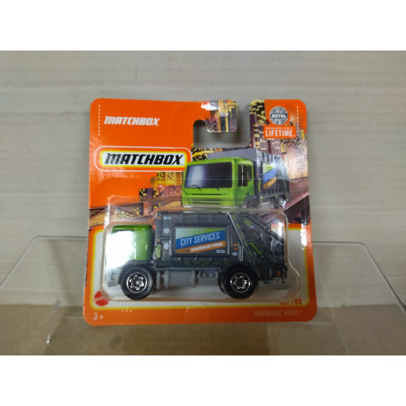 GARBAGE KING GREEN CAMION/TRUCK BASURA 1:64 MATCHBOX
