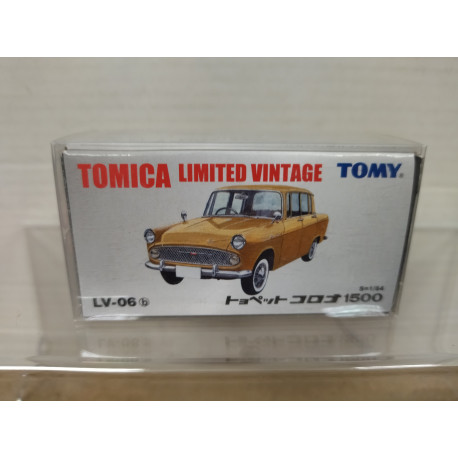 TOYOPET CORONA 1500 GOLD/ORANGE 1:64 TOMICA LIMITED VINTAGE LV-06b