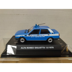 ALFA ROMEO GIULIETTA 1.6 1978 POLIZIA POLICE 1:43 DeAGOSTINI BOX NO ORIGINAL