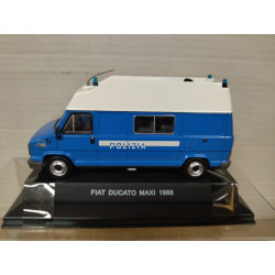 FIAT DUCATO 1988 MAXI POLIZIA POLICE 1:43 DeAGOSTINI BOX NO ORIGINAL