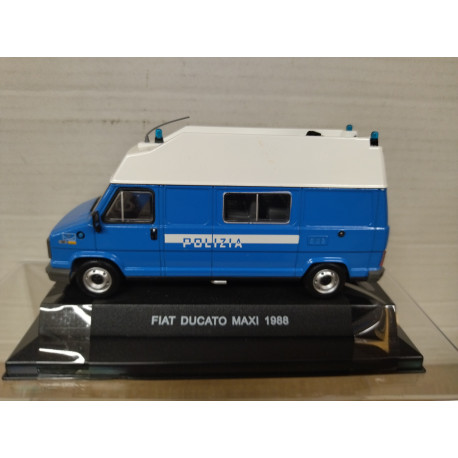 FIAT DUCATO 1988 MAXI POLIZIA POLICE 1:43 DeAGOSTINI BOX NO ORIGINAL