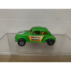 VOLKSWAGEN BEETLE DRAGON WHEELS SUPERFAST 43 (2) 1:59/apx 1:64 MATCHBOX NO BOX