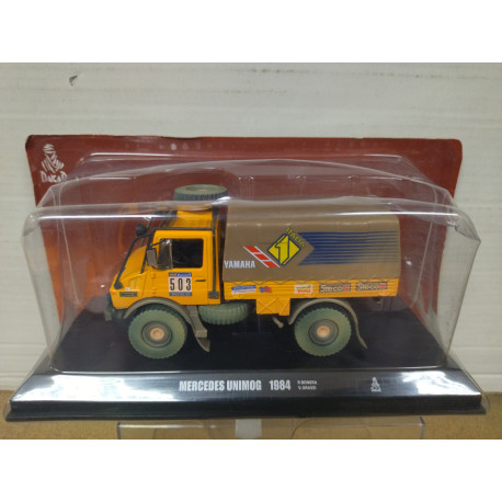 UNIMOG U1300L 1984 PARIS-DAKAR 1:43 DeAGOSTINI NOREV RETRO DOBLADO