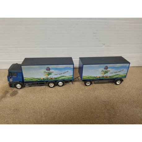 MAN F2000 TRUCK + TRAILER 1:87 H0 SUCIO/DESGUACE/NO BOX