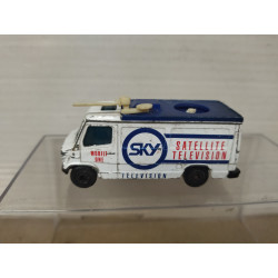 MERCEDES-BENZ TN 709D SKY SATELLITE TELEVISION (1) 1:73/apx 1:64 MATCHBOX NO BOX