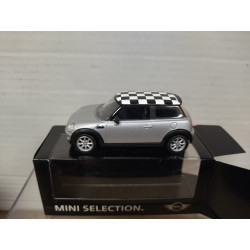 MINI COOPER ONE 2006 SILVER/WHITE & BLACK apx 1:64 NOREV 3 INCHES (7,5cm)