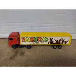 VOLVO F16 TRAILER HOLLYWOOD 1:100/apx 1:64 MAJORETTE 340 NO BOX