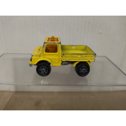 MERCEDES-BENZ UNIMOG SNOWPLOUGH YELLOW 1:82/apx 1:64 MAJORETTE 259 NO BOX