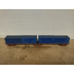 VAGON DOBLE CONTAINER 1:87 H0 NO BOX/SUCIO