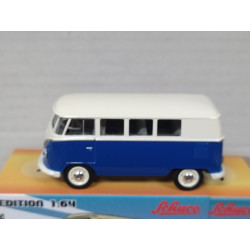 VOLKSWAGEN T1 TRANSPORTER BUS WHITE/BLUE 1:64 SCHUCO