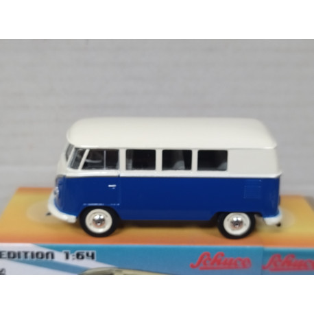 VOLKSWAGEN T1 TRANSPORTER BUS WHITE/BLUE 1:64 SCHUCO