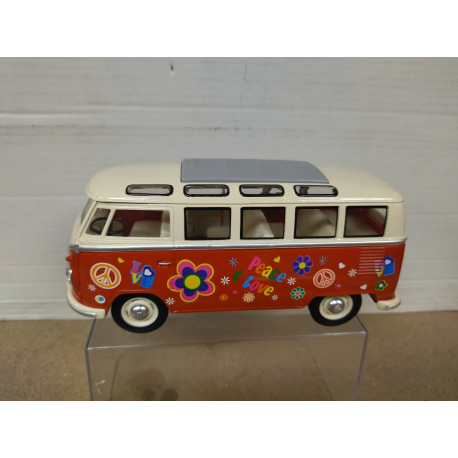VOLKSWAGEN T1 VAN SAMBA PEACE & LOVE 1:24 KINSMART NO BOX