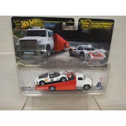 PORSCHE 906 CARRERA 6 + CARRY ON TEAM TRANSPORT 1:64 HOT WHEELS PREMIUM