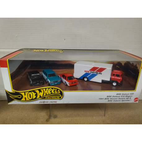 BRE SET X 4 DATSUN 620, DATSUN 510, SENTRA, SAKURA SPRINTER 1:64 HOT WHEELS PREMIUM
