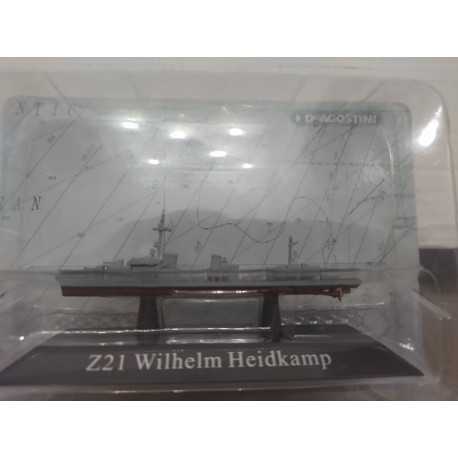 DESTRUCTOR Z-21 WILHELM HEIDKAMP 1939-40 WW 2 WARSHIP 1:1250 ATLAS De AGOSTINI n45