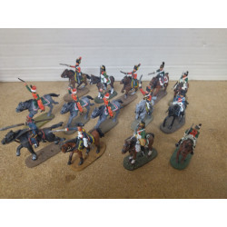 LOTE 15 FIGURAS CABALLERIA NAPOLEONICA 25mm/apx 1:72 DeLPRADO