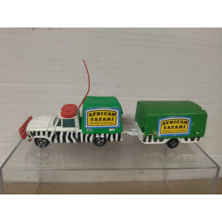 DODGE PICKUP TRUCK SAFARI + TRAILER 1:80/apx 1:64 MAJORETTE 212 NO BOX