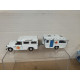 LAND ROVER 109 AMBULANCIA + CARAVANA apx 1:64 MIRA 165 VINTAGE NO BOX