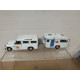LAND ROVER 109 AMBULANCIA + CARAVANA apx 1:64 MIRA 165 VINTAGE NO BOX