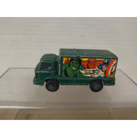 LEYLAND TERRIER MARVEL COMICS GREEN TRUCK apx 1:64 CORGI JUNIORS NO BOX