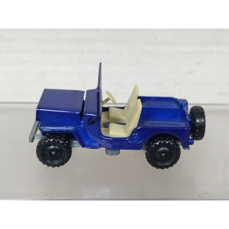 MITSUBISHI JEEP J3R BLUE 1:56/apx 1:64 TOMICA 25 NO BOX