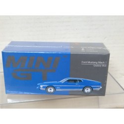 FORD MUSTANG MACH 1 GRABBER BLUE 1:64 MINI GT 1138-L