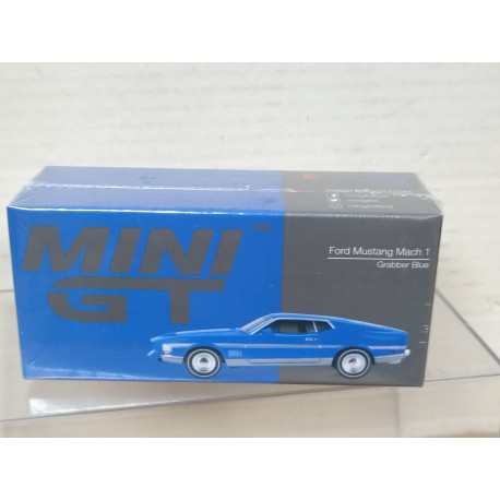 FORD MUSTANG MACH 1 GRABBER BLUE 1:64 MINI GT 1138-L