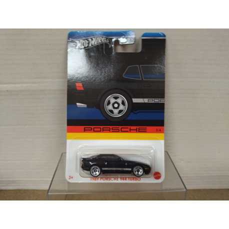 PORSCHE 944 TURBO 1989 BLACK 3/6 PORSCHE 1:64 HOT WHEELS