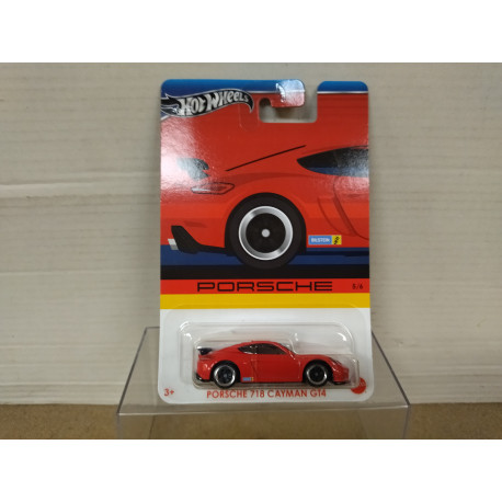 PORSCHE 718 CAYMAN GT4 RED 5/6 PORSCHE 1:64 HOT WHEELS