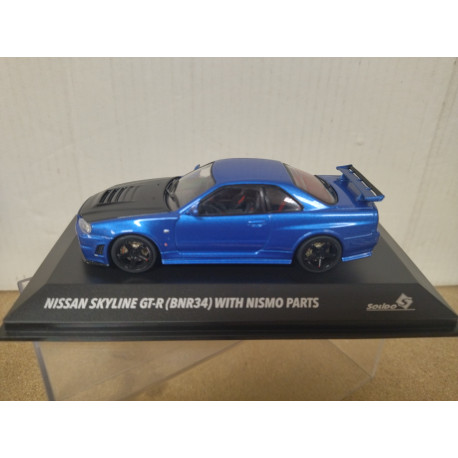 NISSAN SKYLINE GT-R 2005 BNR34 W/NISMO PARTS BAYSIDE BLUE 1:43 SOLIDO S4318202 SD