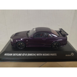 NISSAN SKYLINE GT-R 2005 BNR34 W/NISMO PARTS PURPLE 1:43 SOLIDO S4318201 SD