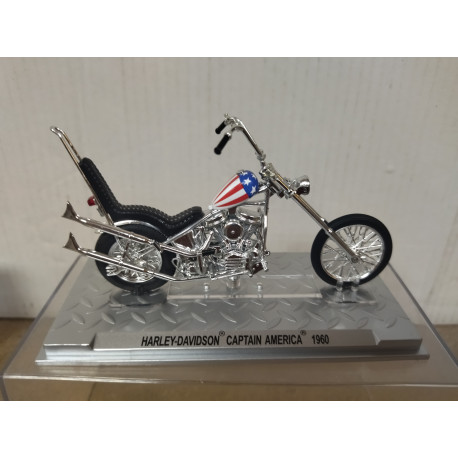HARLEY-DAVIDSON 1960 CAPTAIN AMERICA GIFT/RARE MOTO/BIKE 1:24 ALTAYA IXO