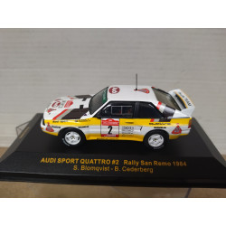AUDI SPORT QUATTRO 1984 RALLY SANREMO BLOMQVIST 1:43 ALTAYA IXO