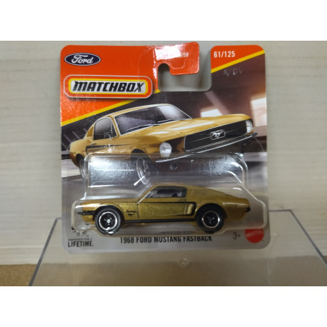 FORD MUSTANG 1968 FASTBACK GOLD 1:64 MATCHBOX 61/125