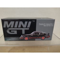 PORSCHE 911 CARRERA RS 2.7 BLACK WITH RED LIVERY 1:64 MINI GT 688