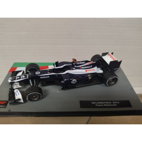 WILLIAMS FW34 2012 PASTOR MALDONADO FORMULA F1 1:43 SALVAT IXO