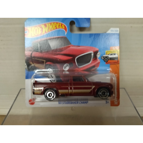 STUDEBAKER CHAMP 1963 PICKUP RED 9/10 HOT TRUCKS 1:64 HOT WHEELS