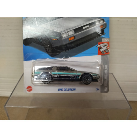 DMC DELOREAN SILVER 3/5 ROLLING METAL 1:64 HOT WHEELS USA CARD