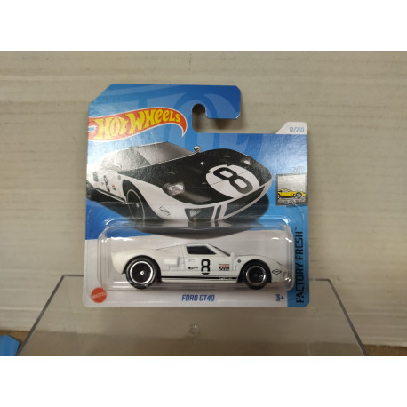 FORD GT40 WHITE/BLACK n8 2/10 FACTORY FRESH 1:64 HOT WHEELS