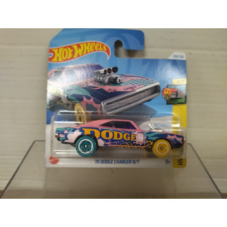 DODGE CHARGER 1970 R/T PINK 4/10 ART CARS 1:64 HOT WHEELS