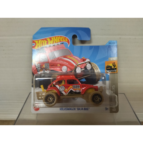 VOLKSWAGEN BEETLE BAJA BUG RED 9/10 BAJA BLAZERS 1:64 HOT WHEELS