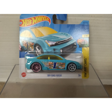 FORD FOCUS 2008 GREEN 8/10 ART CARS 1:64 HOT WHEELS