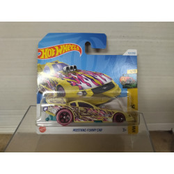 FORD MUSTANG FUNNY CAR YELLOW 5/10 ART CARS 1:64 HOT WHEELS