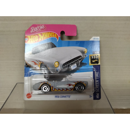 CHEVROLET CORVETTE C1 1956 CONV GREY BARBIE 3/10 SCREEN TIME 1:64 HOT WHEELS