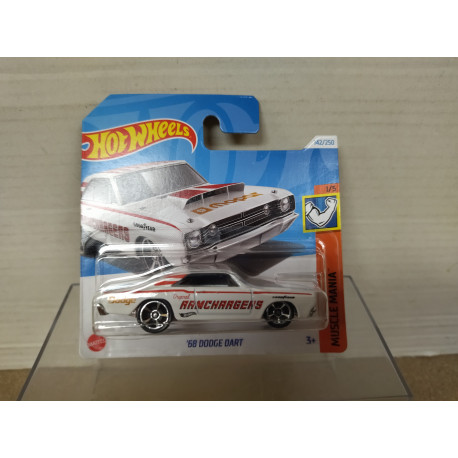 DODGE DART 1968 RAMCHARGERS WHITE 1/5 MUSCLE MANIA 1:64 HOT WHEELS